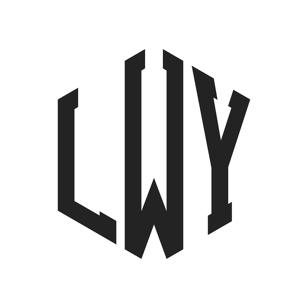 Diseño del logotipo LWY Letra inicial LWY Monograma Logotipo con forma de hexágono