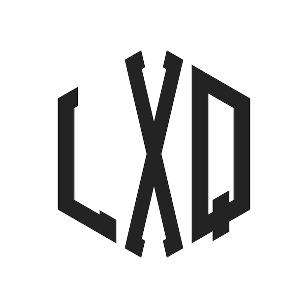 Diseño del logotipo LXQ Letra inicial LXQ Monograma Logotipo con forma de hexágono