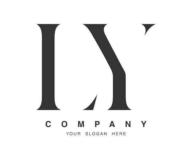 Diseño del logotipo LY Letra inicial l y y estilo de fuente serif Nombre de empresa clásico creativo tipografía Logotipo o identidad de moda
