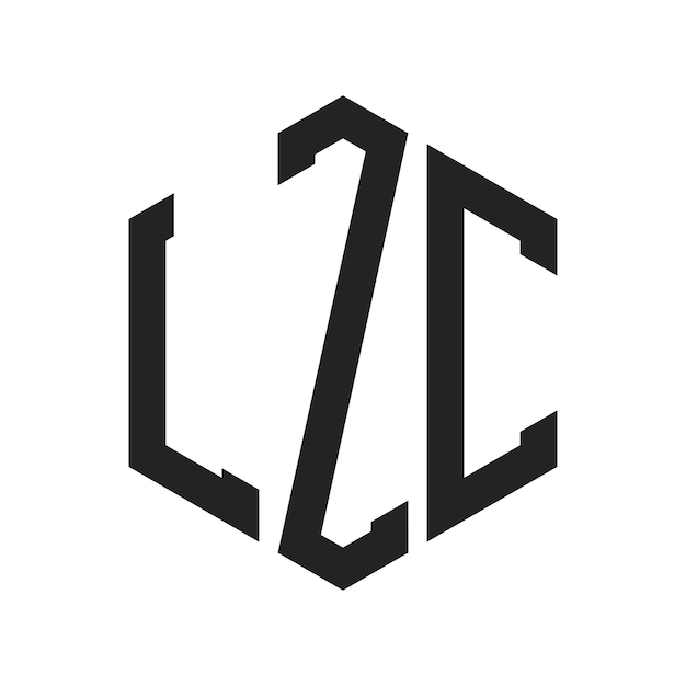 Diseño del logotipo de LZC Letra inicial LZC Monograma Logotipo con forma de hexágono