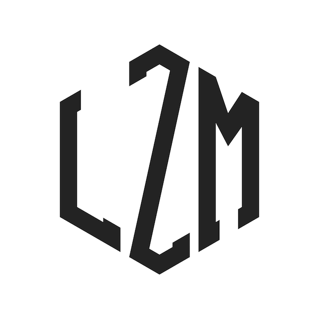 Diseño del logotipo de LZM Letra inicial LZM Monograma Logotipo con forma de hexágono