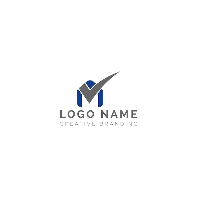 Diseño del logotipo de M Check Mark