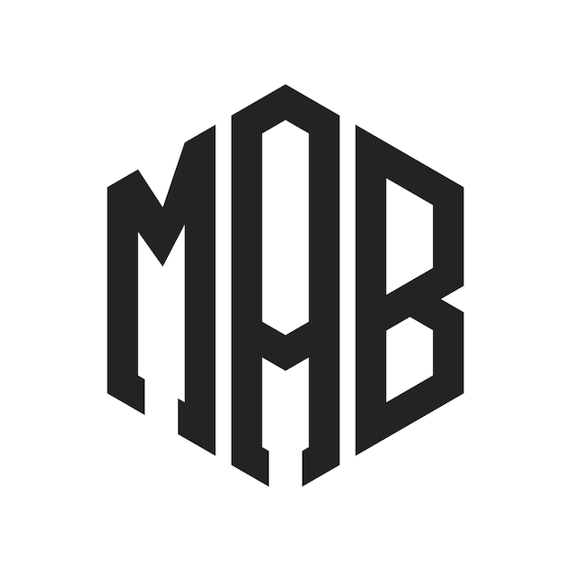 Diseño del logotipo MAB Letra inicial MAB Monograma Logotipo con forma de hexágono