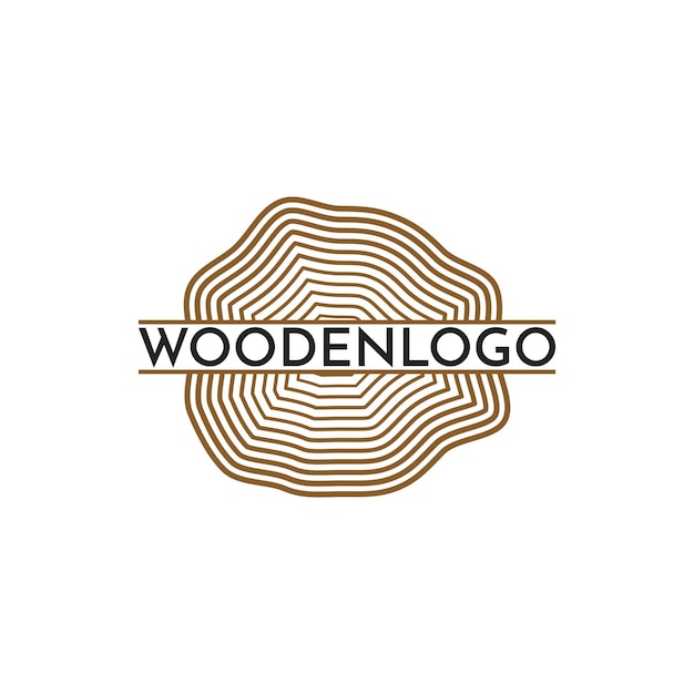 Diseño de logotipo de madera idea creativa minimalista.