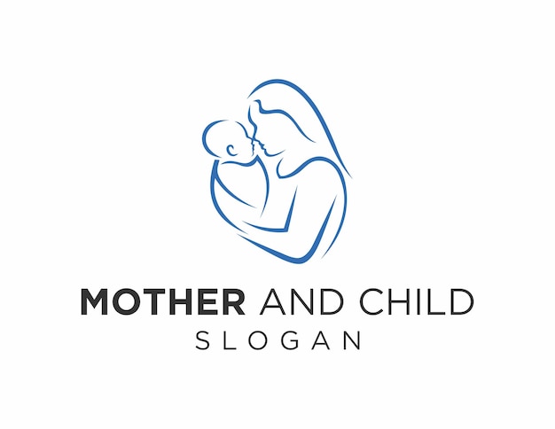 Diseño del logotipo de la madre y el niño