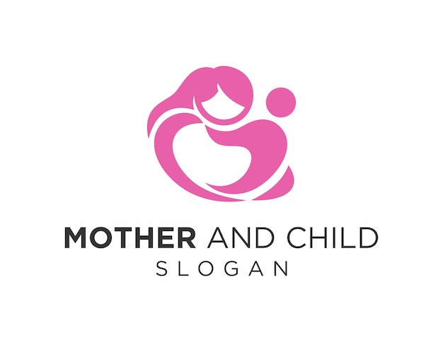 Diseño del logotipo de la madre y el niño
