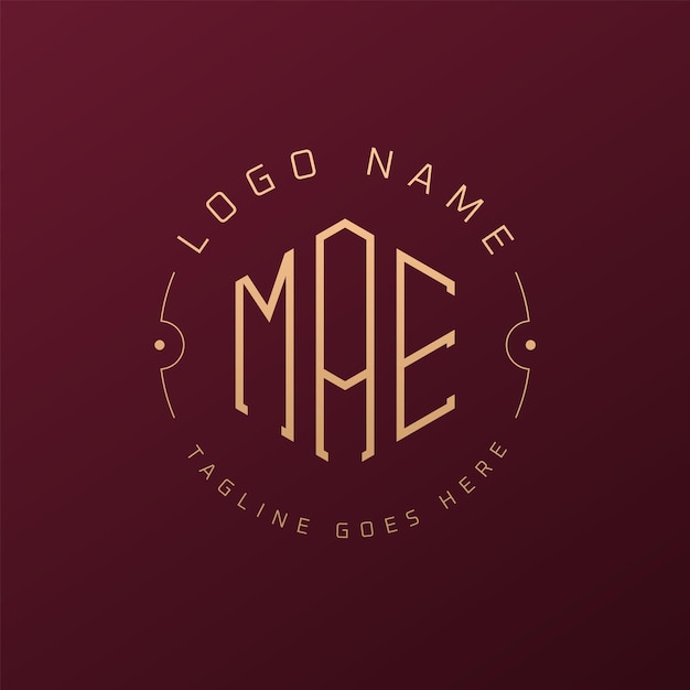 Diseño de logotipo de MAE de lujo Letra elegante MAE Monograma Logotipo minimalista Poligono plantilla de diseño de logotipo MAE