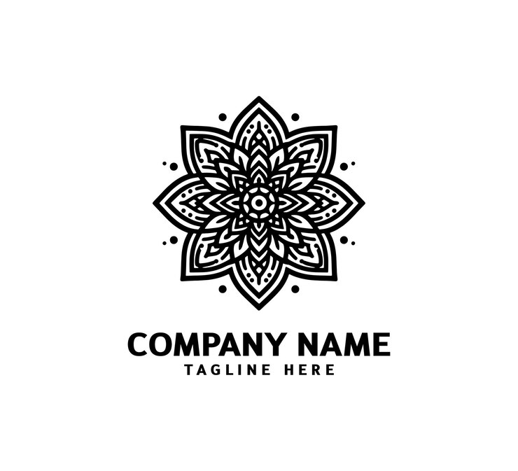 Diseño del logotipo de Mandala Belleza abstracta Mandala Ornamento floral Estilo de ornamento de círculo decorativo