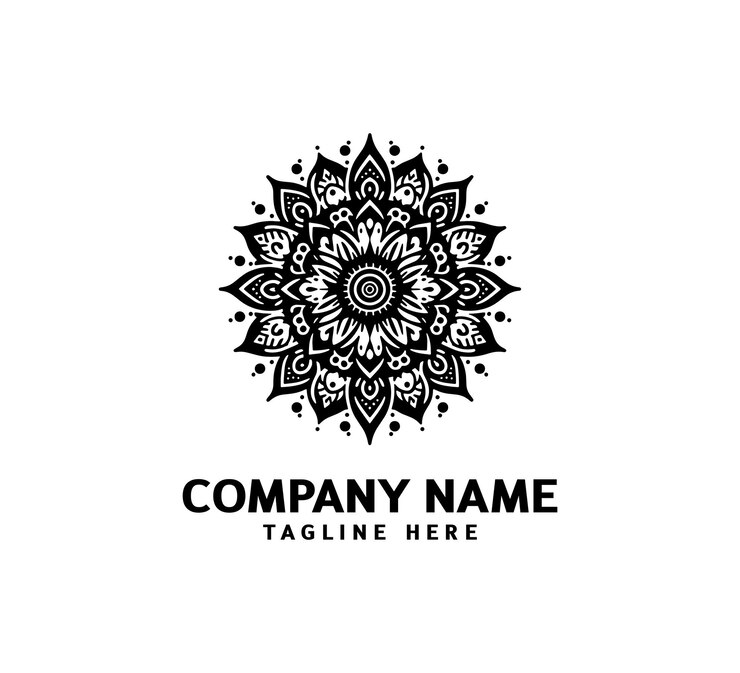 Diseño del logotipo de Mandala Belleza abstracta Mandala Ornamento floral Estilo de ornamento de círculo decorativo