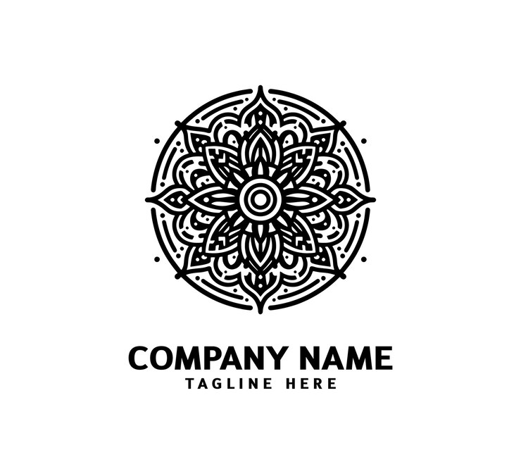 Diseño del logotipo de Mandala Belleza abstracta Mandala Ornamento floral Estilo de ornamento de círculo decorativo