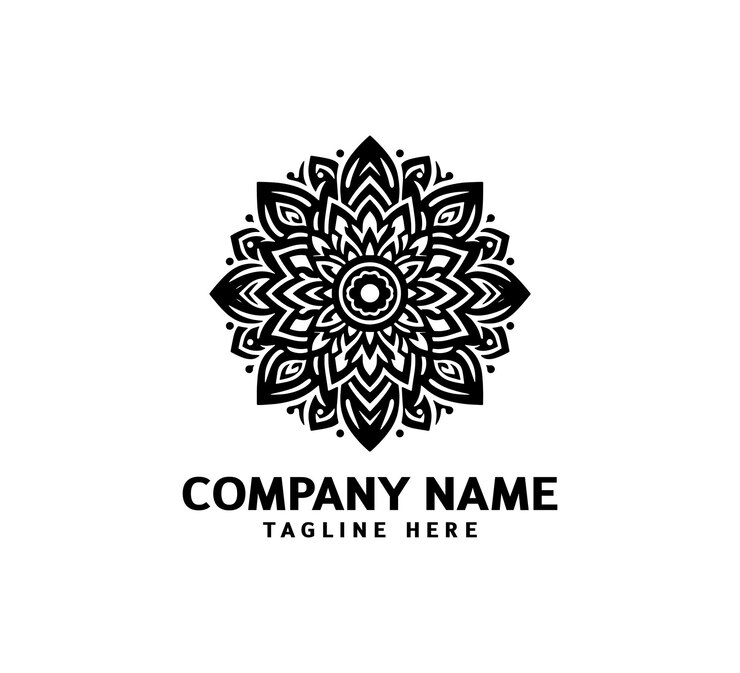 Diseño del logotipo de Mandala Belleza abstracta Mandala Ornamento floral Estilo de ornamento de círculo decorativo