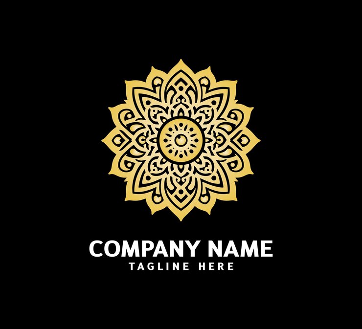 Diseño del logotipo de Mandala de oro Belleza abstracta Mandala Ornamento floral Estilo de ornamento de círculo decorativo