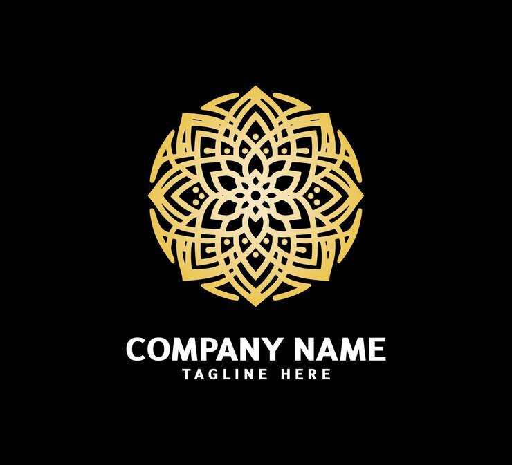 Diseño del logotipo de Mandala de oro Belleza abstracta Mandala Ornamento floral Estilo de ornamento de círculo decorativo