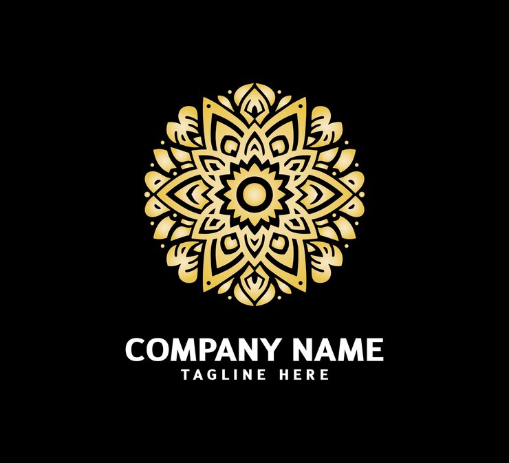 Diseño del logotipo de Mandala de oro Belleza abstracta Mandala Ornamento floral Estilo de ornamento de círculo decorativo