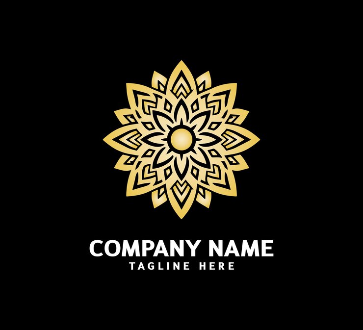 Diseño del logotipo de Mandala de oro Belleza abstracta Mandala Ornamento floral Estilo de ornamento de círculo decorativo
