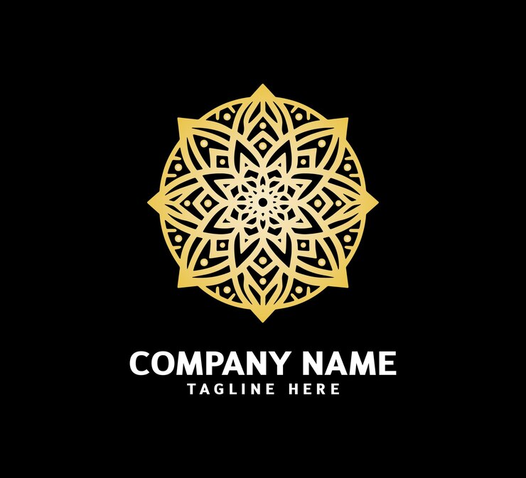 Diseño del logotipo de Mandala de oro Belleza abstracta Mandala Ornamento floral Estilo de ornamento de círculo decorativo