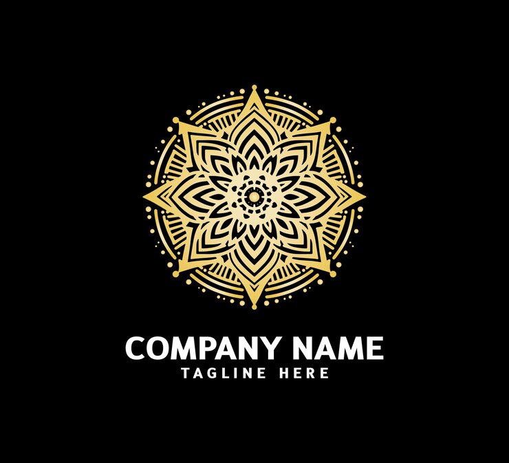 Diseño del logotipo de Mandala de oro Belleza abstracta Mandala Ornamento floral Estilo de ornamento de círculo decorativo