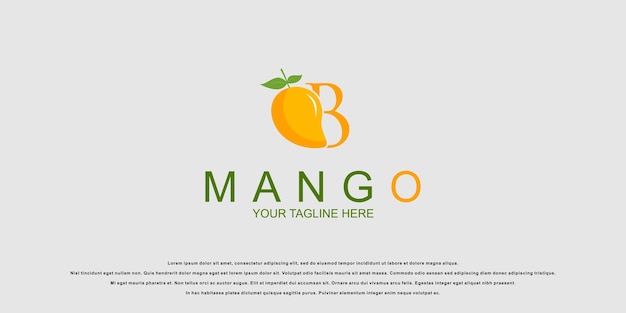 Diseño de logotipo de mango creativo con vector premium de concepto único