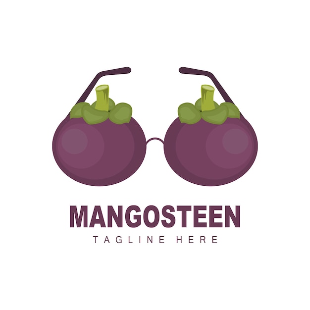 Diseño de logotipo de mangostán vector de fruta fresca para la salud de la piel ilustración de la marca de la tienda de frutas y medicina natural de la piel