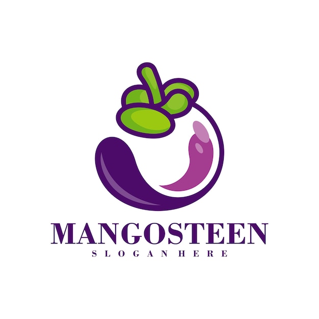 Diseño del logotipo de mangosteen plantilla ilustración vectorial del logotipo creativo de mangostein