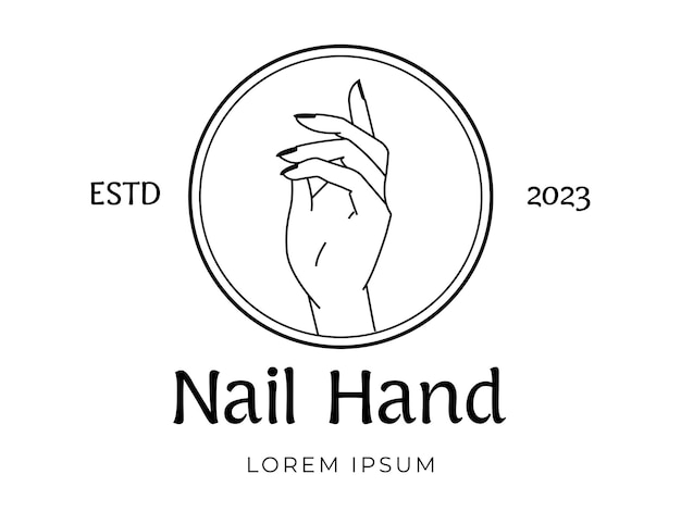 Diseño de logotipo de mano de uñas