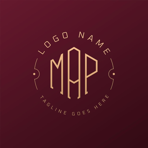 Diseño de logotipo MAP de lujo Carta elegante MAP Monograma Logotipo minimalista Poligono MAP Templata de diseño de logotipo