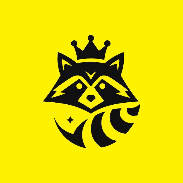 Diseño del logotipo del mapachuelo mapachueno con cabeza de crown mapachuene vector del logotipo