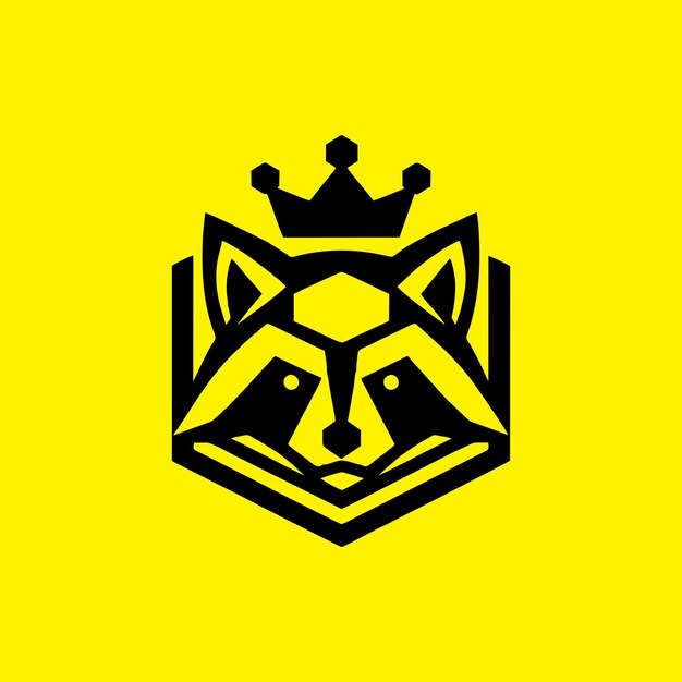 Diseño del logotipo del mapachuelo mapachueno con cabeza de crown mapachuene vector del logotipo
