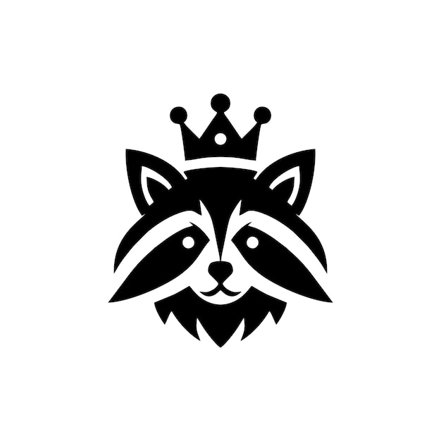 Diseño del logotipo del mapachuelo mapachueno con cabeza de crown mapachuene vector del logotipo