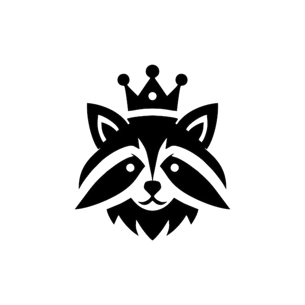 Diseño del logotipo del mapachuelo mapachueno con cabeza de crown mapachuene vector del logotipo