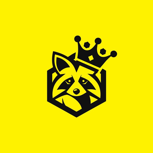 Vector diseño del logotipo del mapachuelo mapachueno con cabeza de crown mapachuene vector del logotipo