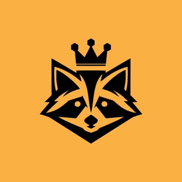 Diseño del logotipo del mapachuelo mapachueno con cabeza de crown mapachuene vector del logotipo