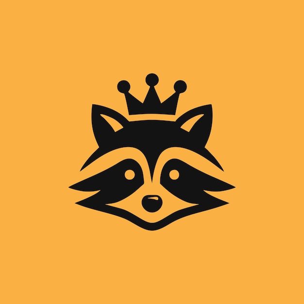 Diseño del logotipo del mapachuelo mapachueno con cabeza de crown mapachuene vector del logotipo