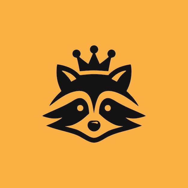 Diseño del logotipo del mapachuelo mapachueno con cabeza de crown mapachuene vector del logotipo