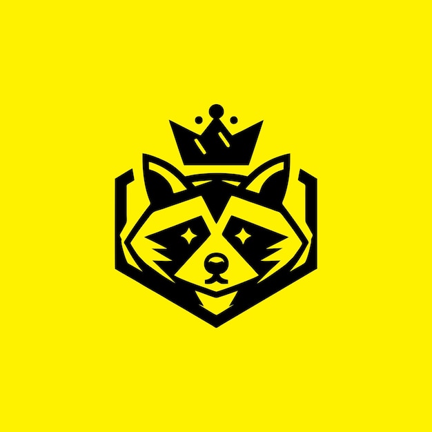 Diseño del logotipo del mapachuelo mapachueno con cabeza de crown mapachuene vector del logotipo