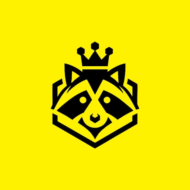 Diseño del logotipo del mapachuelo mapachueno con cabeza de crown mapachuene vector del logotipo