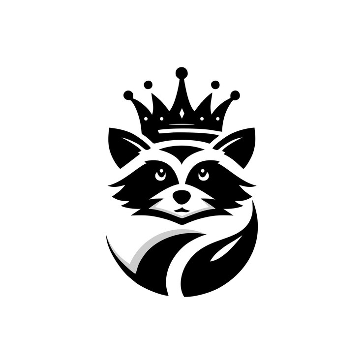 Vector diseño del logotipo del mapachuelo mapachueno con cabeza de crown mapachuene vector del logotipo