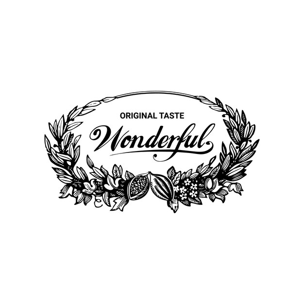 diseño de logotipo maravilloso en blanco y negro