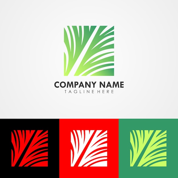 Diseño de logotipo de marca de empresa de ecología abstracta, plantilla de diseño con icono de hoja
