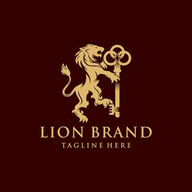 Diseño de logotipo de la marca heráldica León