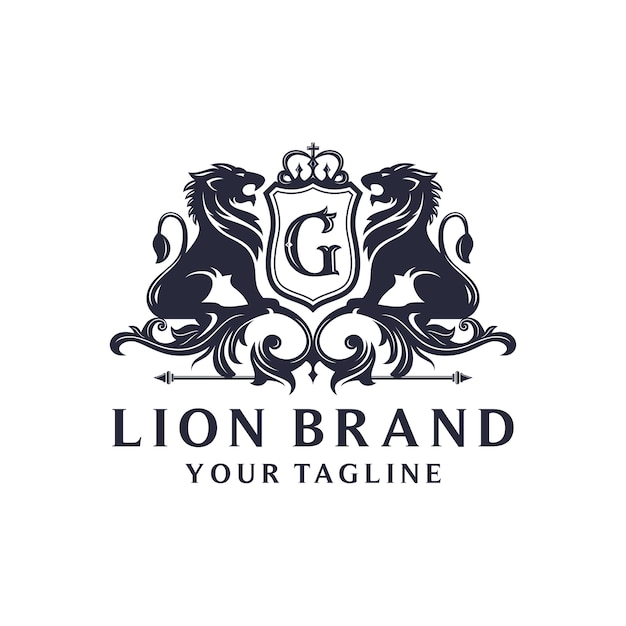 Diseño de logotipo de la marca heráldica León
