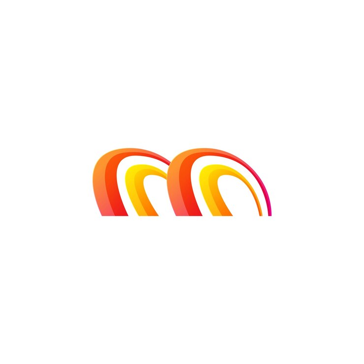 Diseño de logotipo de marca de letra m degradado moderno