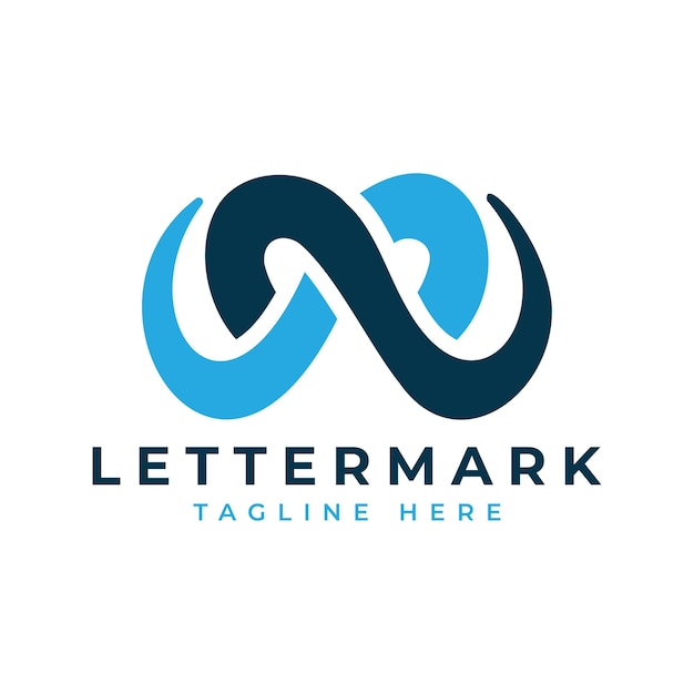 El diseño del logotipo de la marca de letras monograma es un concepto moderno y minimalista