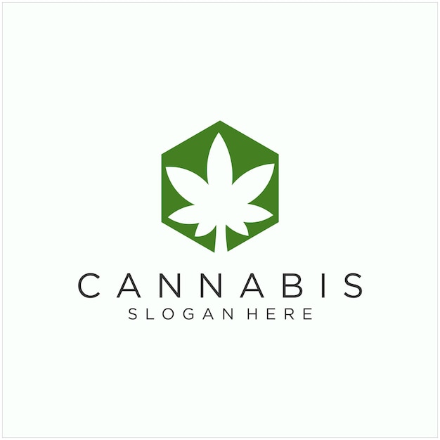 Diseño de logotipo de marihuana de cannabis