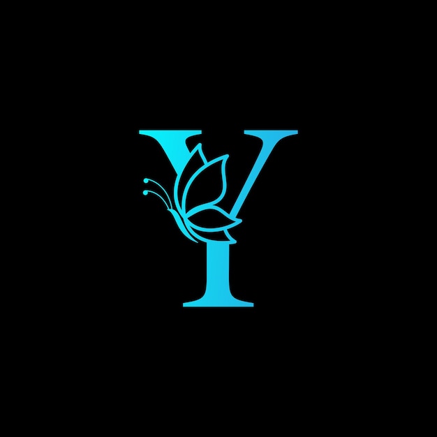 Diseño del logotipo de la mariposa Y plantilla de ilustración vectorial del logotipo del mariposa Y