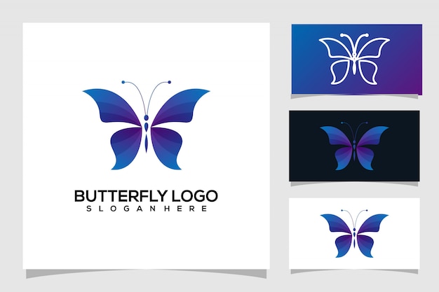 Diseño de logotipo de mariposa