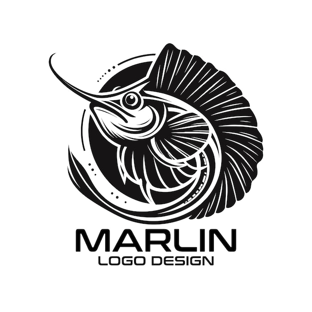 Diseño del logotipo de Marlin Fish Vector