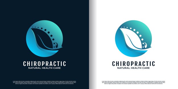 Diseño del logotipo de masaje para la terapia ósea de la espalda con el elemento creativo Premium Vector
