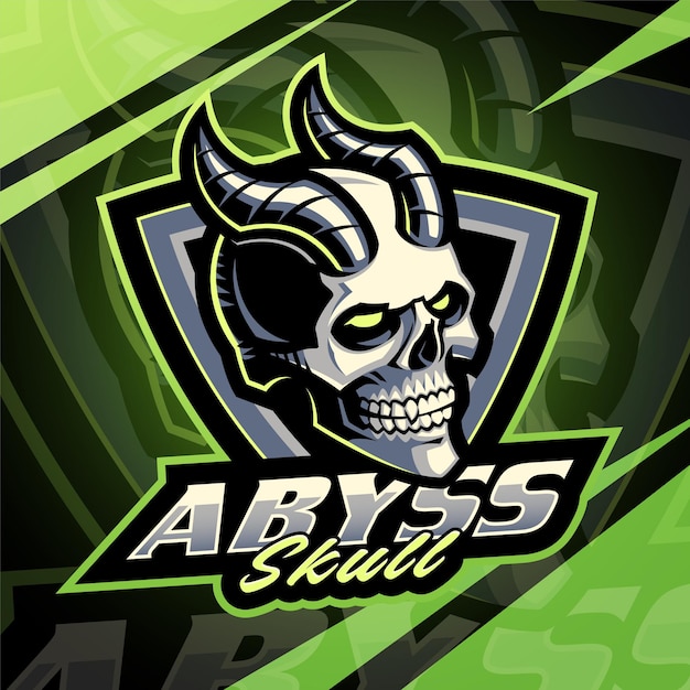 Diseño del logotipo de la mascota de Abyss skull esport