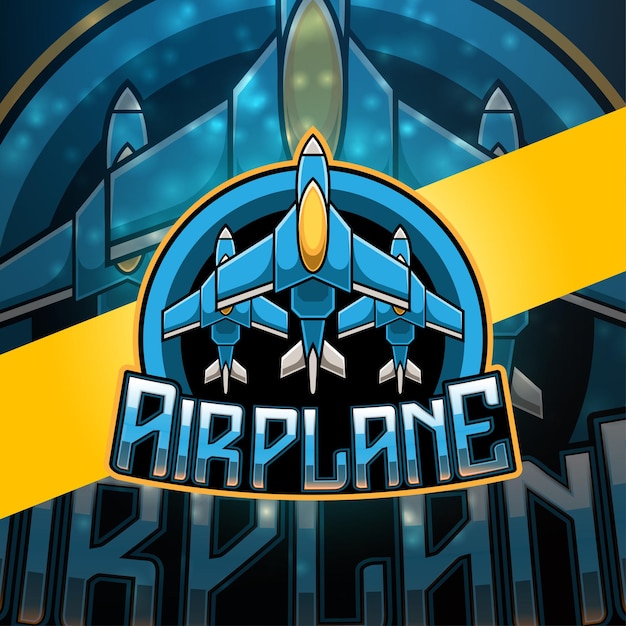 Diseño de logotipo de mascota de aeroplano esport